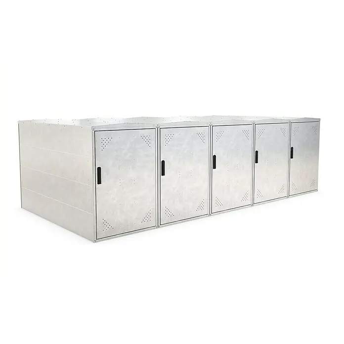 WSM Fahrradgarage BikeBox 1 Basic Giebeldach 5er Set - Silber