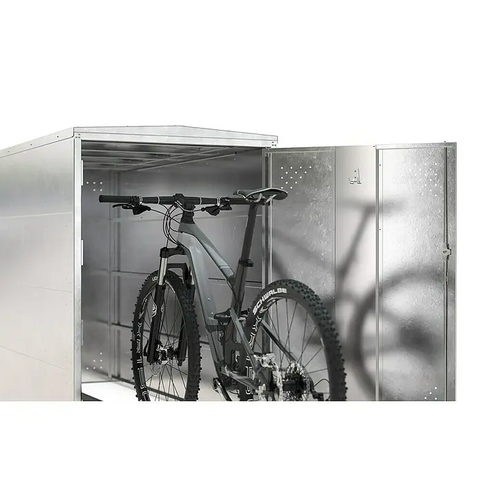 WSM Fahrradgarage BikeBox 1 Basic Giebeldach 5er Set - Silber