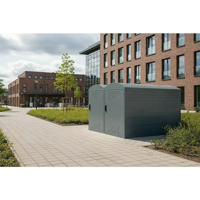 WSM Fahrradgarage BikeBox 1 Bogendach 2er Set - Anthrazit