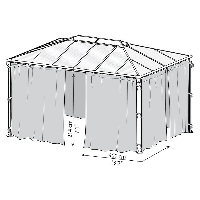 Palram – Canopia Fliegengitter-Vorhang für Martinique Pavillon (B x H: 400 x 220 cm) | BAUHAUS