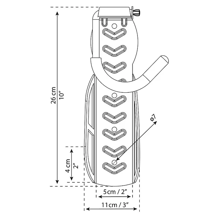 Palram – Canopia Fahrrad-Wandhaken - Passend für: Mountainbikes mit Laufrädern von 36 bis 74 cm (14" bis 29") - Wandmontierter Fahrradhalter mit stabilem, gebogenem Haken zur vertikalen Fahrradaufbewahrung.