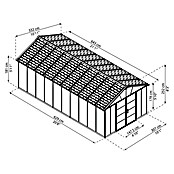 Palram – Canopia Gartenhaus Yukon (Außenmaß inkl. Dachüberstand (B x T): 332 x 643 cm, Kunststoff, Grau, Mit Boden) | BAUHAUS