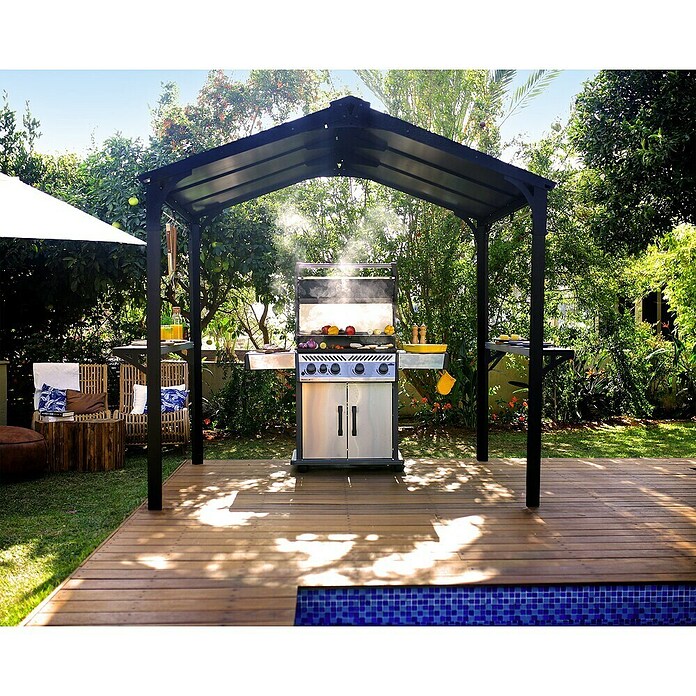 Palram – Canopia Grillpavillon Austin (B x T: 240 x 180 cm, Farbe Gestell: Anthrazit, Aluminium) | BAUHAUS