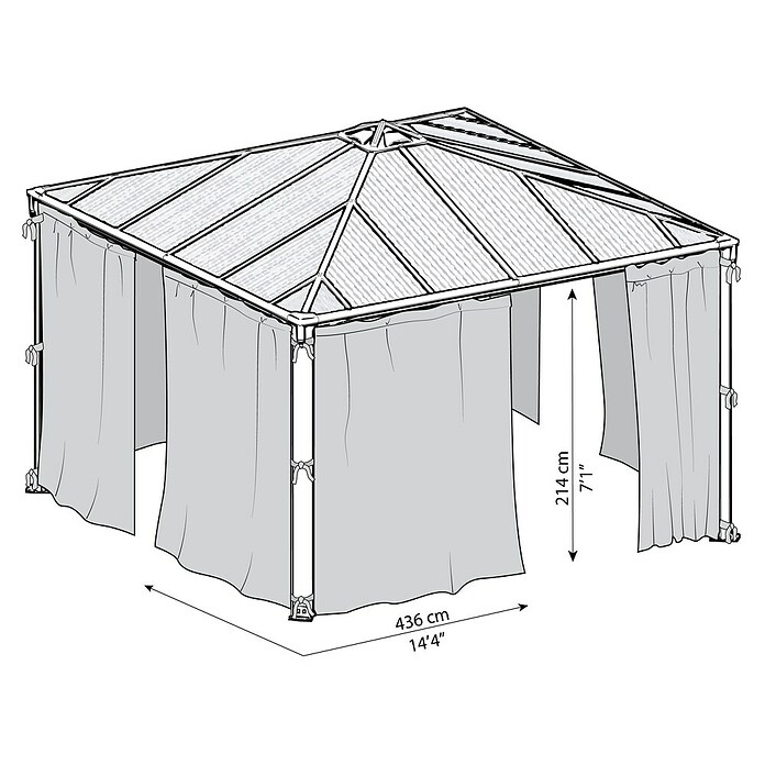 Palram – Canopia Fliegengitter-Vorhang für den Pavillon in Palermo (B x H: 430 x 430 cm) | BAUHAUS