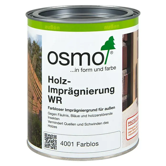 Osmo Holz-Imprägnierung WR - 750 ml, Farblos - Dose Holz-Imprägnierung WR von Osmo, farblos, für den Außenbereich. Schützt Holz vor Fäulnis, Bläue und Insekten und reduziert Quellen und Schwinden.