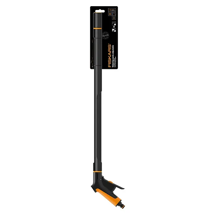 Fiskars Gießstab Comfort - Länge: 76 cm, Aluminium - Schwarz-orange Fiskars verstellbare Gießlanze für die Gartenbewässerung.
