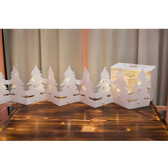 Tween Light Guirnalda decorativa LED Árbol de Navidad de papel (Para interior, 12 luces, 1,2 m, Blanco cálido)