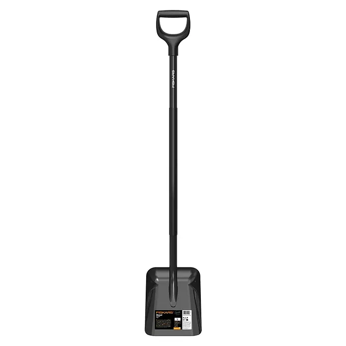 Fiskars Ergonomic Erdschaufel Pro - Material Gerätekopf: Stahl, Länge: 1.317 mm - Schwarze Fiskars Schaufel mit D-Griff für komfortables, ergonomisches Graben.
