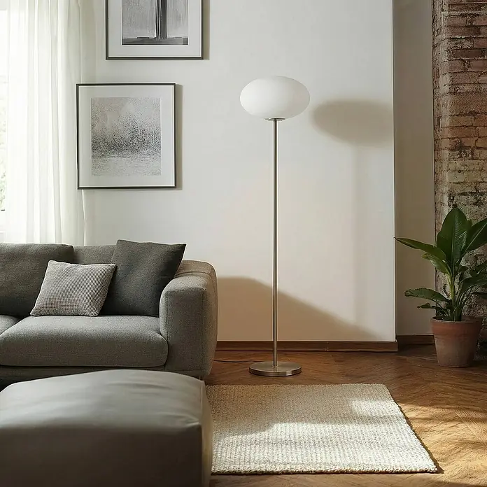 Lindby Stehleuchte Sonika - Höhe: 175 cm, alu / grau / zink, E27