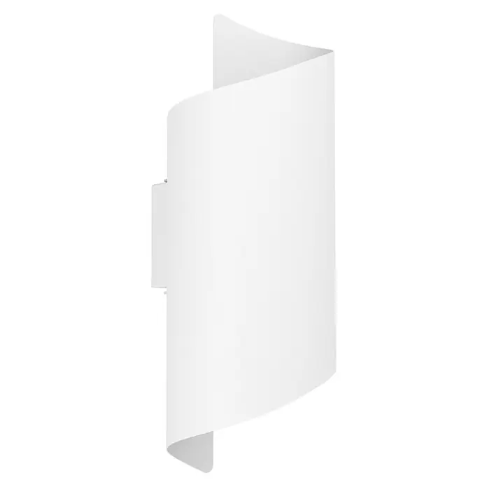 Eglo Aplique LED Montarello - 8 W, An x Al: 110 x 275 mm, IP44, Blanco - Hoja de papel blanca curva y en blanco.