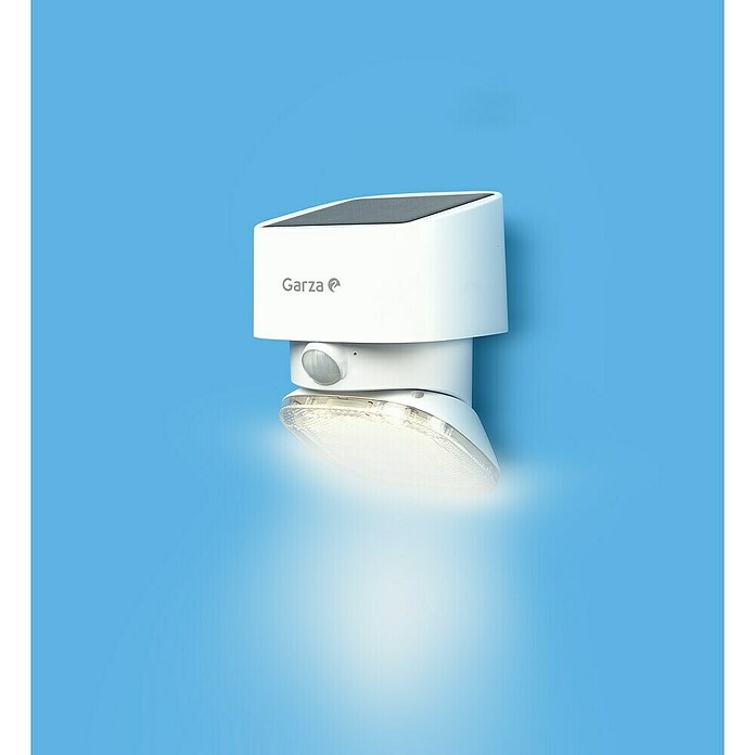 Garza Aplique solar LED para exterior (L x An x Al: 107 x 107 x 150 mm, Blanco, 2.000 lm, 3.000 K - 4.000 K, IP44) | BAUHAUS