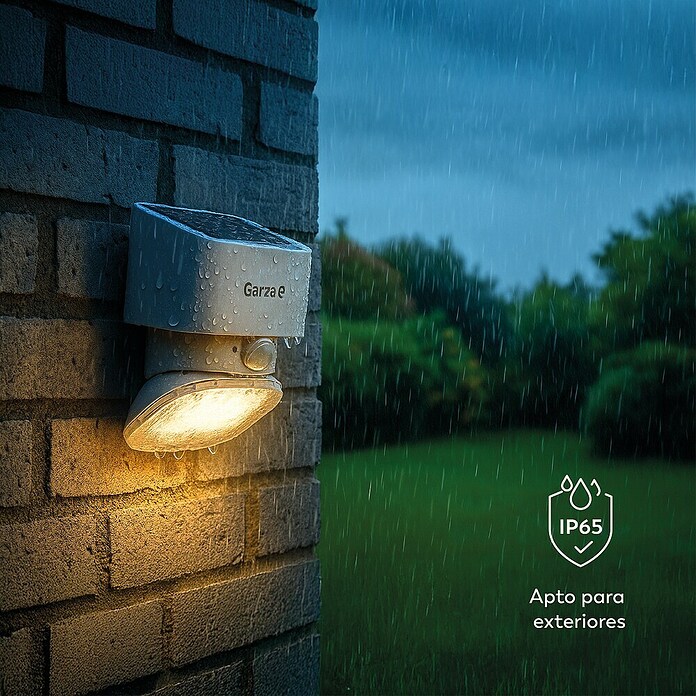Garza Aplique solar LED para exterior (L x An x Al: 107 x 107 x 150 mm, Blanco, 2.000 lm, 3.000 K - 4.000 K, IP44) | BAUHAUS