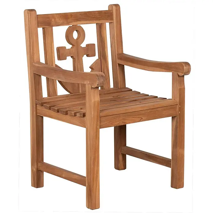 Bene Living Gartenstuhl Anker - Teakholz, Natur, B x T x H: 60 x 60 x 91 cm