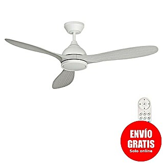 Arte confort Ventilador de techo Kenia (Roble gris, 132 cm, 34 W, Blanco cálido)