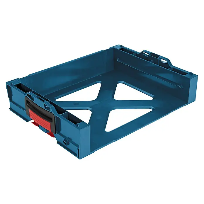 Bosch Professional Werkzeugkasten I-BOXX Rack Active Pro - ABS, Passend für: I-Boxx, L-Boxx, LS Tray - Blaue Kunststoff-Ablageschale mit rot-schwarzem Verschluss für modulare Organisation.