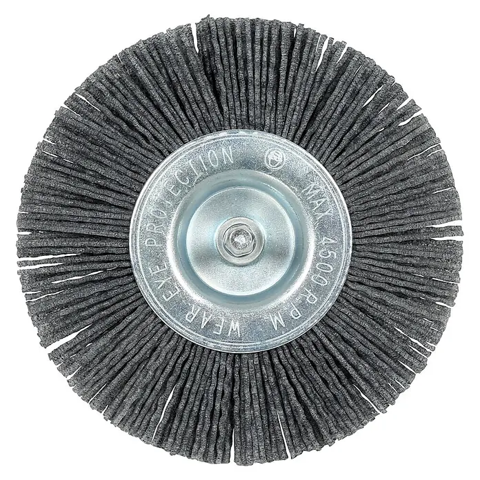 Einhell Fugenbürste Nylon - Nylon, 11 cm, Passend für: Einhell Fugenreiniger - Runde graue Fächerscheibe mit silberner Metallnabe, geeignet für Elektrowerkzeuge bis 4500 U/min.