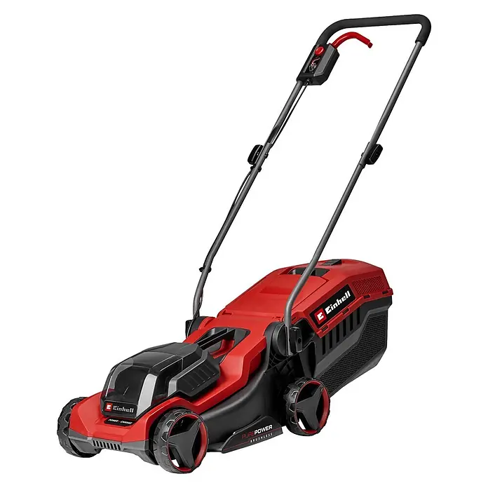 Einhell Power X-Change 18V Akku-Rasenmäher GE-CM 18/30-1 Li BL - 18 V, Ohne Akku, Schnittbreite: 30 cm - Roter und schwarzer Einhell Akku-Rasenmäher, Power X-Change Serie, mit ergonomischem Griff.