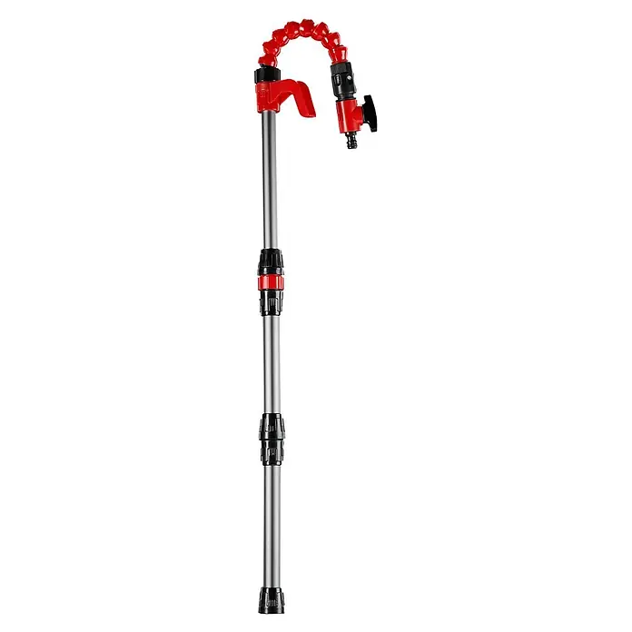 Einhell Power X-Change 18V Akku-Regenfasspumpe GE-PP 36 RB-A Li-Solo - Max. Fördermenge: 4.500 l/h - Verstellbare silberne Gießlanze mit flexiblem, rotem Segmentarm und roten und schwarzen Sprühdüsen.