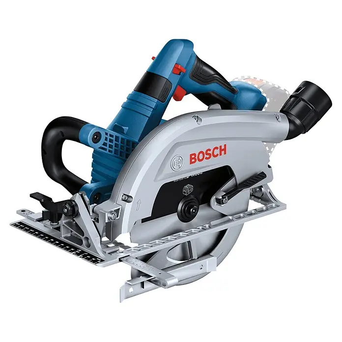 Bosch Professional AMPShare 18V Akku-Handkreissäge GKS 18V-70 L PRO - 18 V, 2 Akkus, Durchmesser Sägeblatt: 190 mm, 5.000 U/min - Blaue und silberne Bosch Kreissäge mit ergonomischem Griff, großem Sägeblatt und Staubanschluss, für präzises Schneiden.