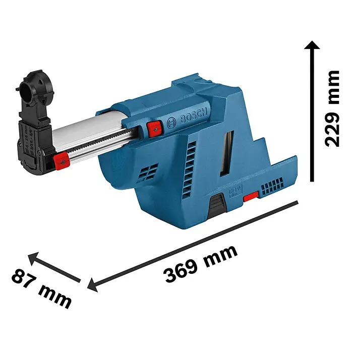 Bosch Professional AMPShare 18V Staubabsaugung GDE 18V-16 PRO - Passend für: GBH 18V-24 C, GBH 18V-26, GBH 18V-26 F, GBH 18V-28 C, GBH 18V-28 CF - Blaues Bosch Staubabsaugsystem mit HEPA-Filter, einstellbar zum Bohren.
