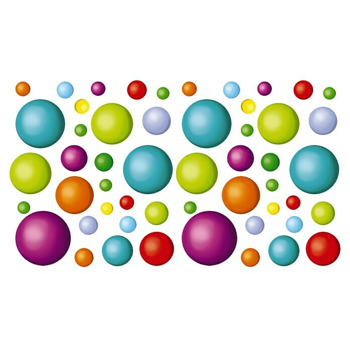 Adhesivos decorativos (Bolas de colores, 18,5 x 15 cm)