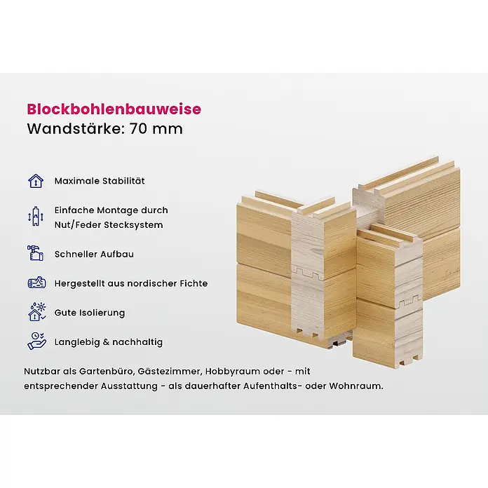 Alpholz Gartenhaus CLOCKHOUSE® XL - Außenmaß inkl. Dachüberstand (B x T): 570 x 410 cm, Holz, Pinie