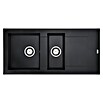 Carea Einbauspüle Dukkah (105 x 50 cm, 1½ Becken, CAREAgranit®, Schwarz)