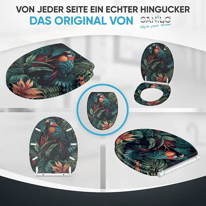 SANILO WC-Sitz Exotic mit Schnellverschluss - MDF, Multicolor, Mit Absenkautomatik