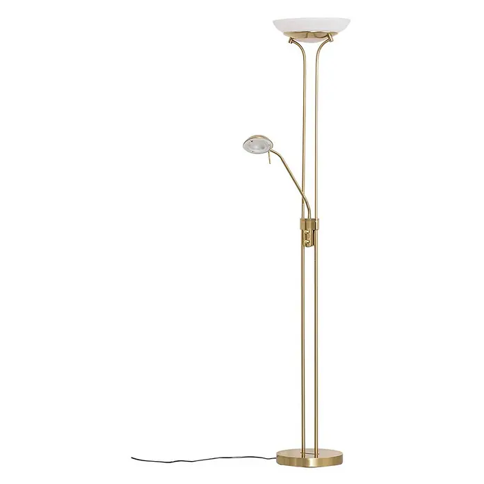 Lindby LED-Deckenfluter Yveta - Höhe: 183 cm, messing / gold, Warmweiß