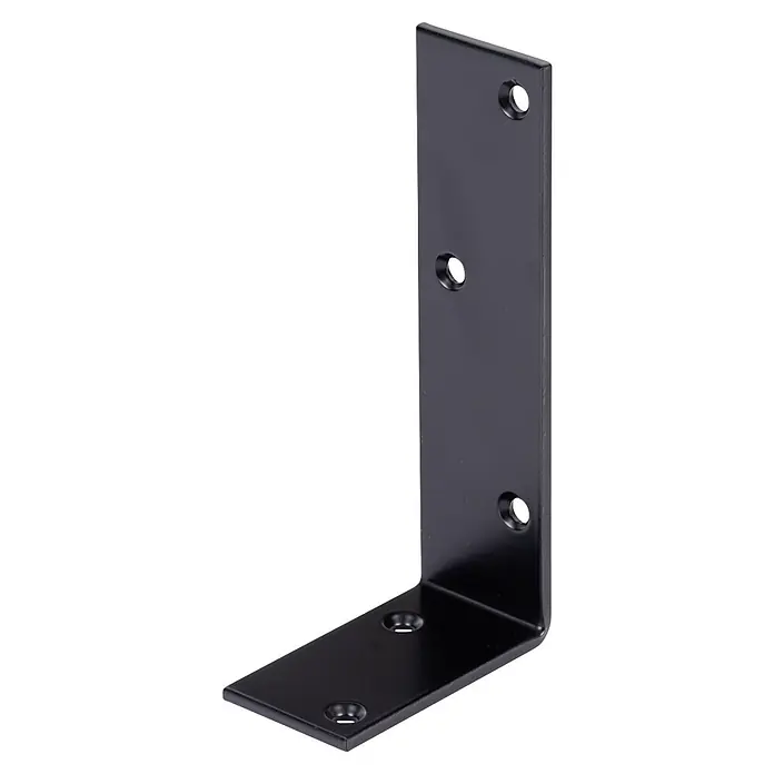 Stabilit Escuadra para vigas - L x An x Al: 75 x 40 x 150 mm, Acero, Revestido - Escuadra metálica negra con orificios avellanados para soporte de esquina.