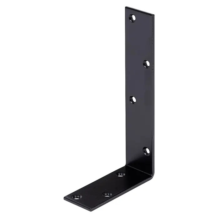 Stabilit Escuadra para vigas - L x An x Al: 100 x 40 x 200 mm, Acero, Revestido - Escuadra de metal negro en forma de L con agujeros para tornillos.