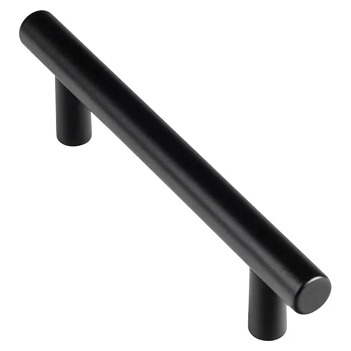 Rei Möbelgriff - Lochabstand: 96 mm, Stahl, Schwarz, Rund, L x B x H: 136 x 12 x 32 mm - Schwarzer zylindrischer Möbelgriff.