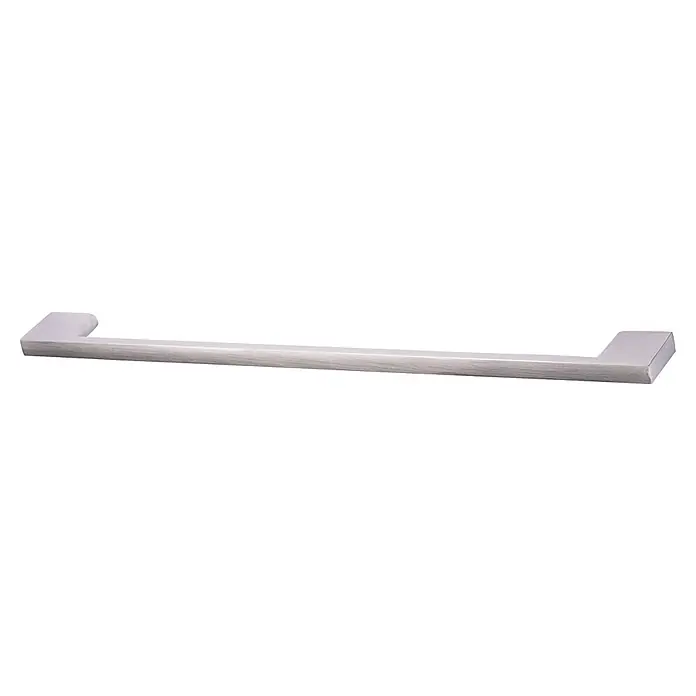 Rei Tirador para muebles 541A - Distancia entre orificios: 192 mm, Níquel, Satinado, 2 ud. - Tirador de mueble rectangular de metal cepillado plateado.