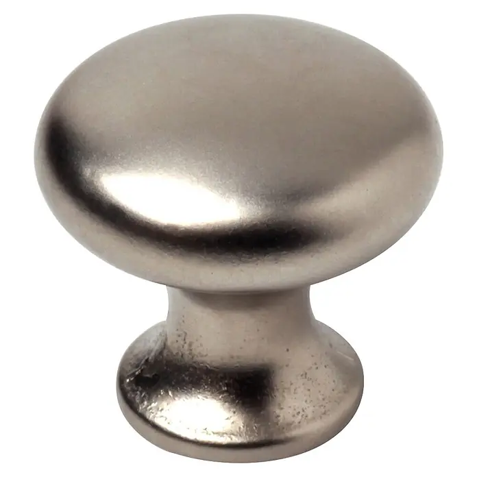 Rei Möbelknopf - Durchmesser: 25 mm, Vernickelt, Nickel - Runder Schrankknauf aus satiniertem Nickel.