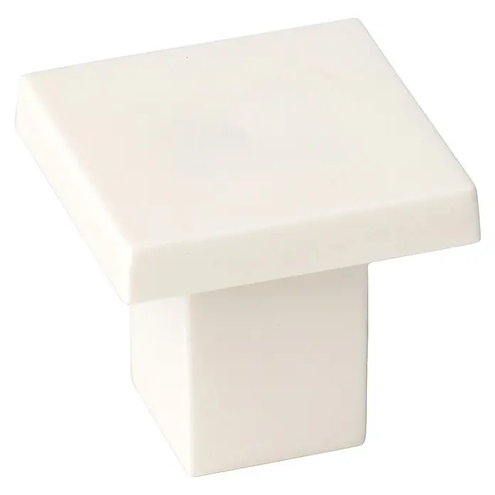 Rei Möbelknopf - L x B x H: 30 x 30 x 28 mm, Kunststoff, Weiß - Weißer quadratischer Möbelknauf mit glatter, massiver Oberfläche.
