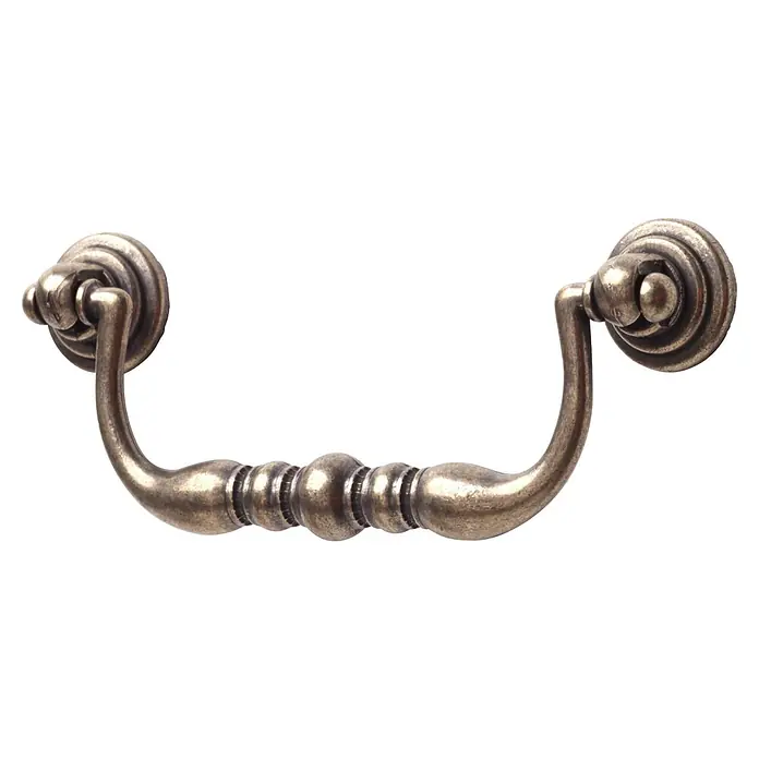 Rei Möbelgriff - L x B x H: 116 x 43 x 16 mm, Lochabstand: 96 mm, Antikes Messing - Antiker bronzefarbener Hängegriff für Möbel.