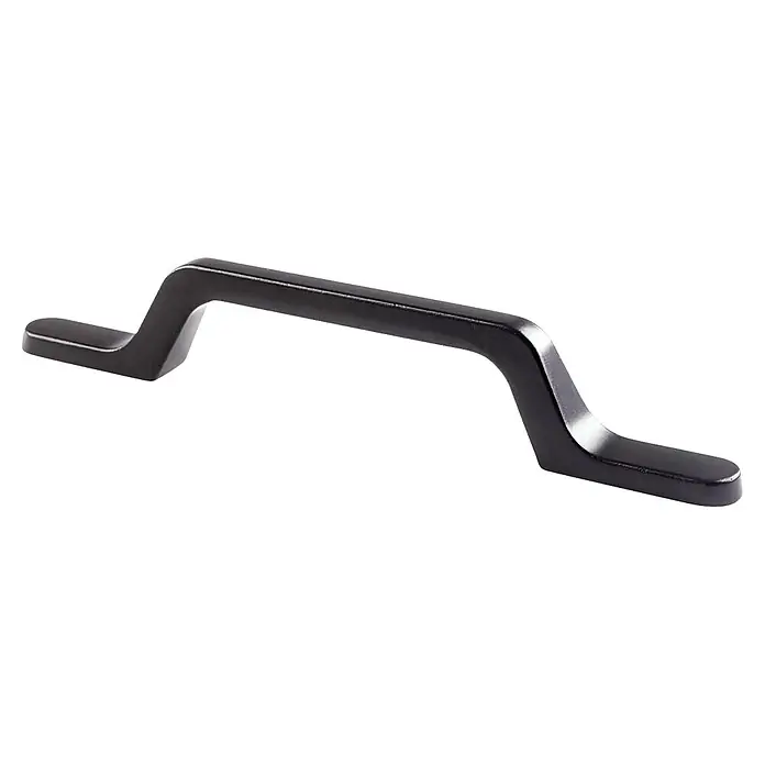 Rei Tirador para muebles - Distancia entre orificios: 96 mm, Aluminio Gris, 4 ud. - Tirador de mueble de metal oscuro y mate con diseño angular y moderno.