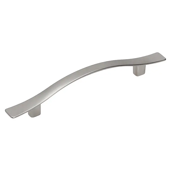 Rei Tirador para muebles 6305 - Distancia entre orificios: 96 mm, Cromo - Tirador curvo de níquel satinado para mueble.