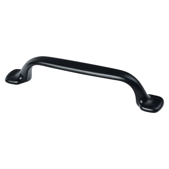 Rei Tirador para muebles - Distancia entre orificios: 96 mm, Negro, 4 ud. - Tirador negro mate texturizado con bases de montaje.