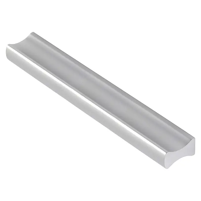 Rei Tirador para muebles - Distancia entre orificios: 96 mm, Tipo de tirador del mueble: Barra, Aluminio - Barra de perfil en U gris plateado.