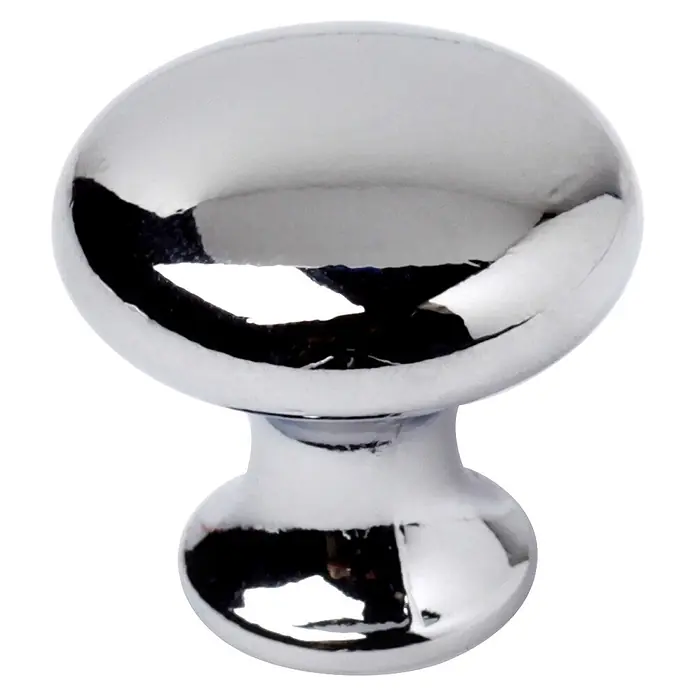 Rei Pomo para muebles 760 - Diámetro: 25 mm, Cromo, 4 ud. - Pomo brillante de cromo para muebles, con forma de seta.