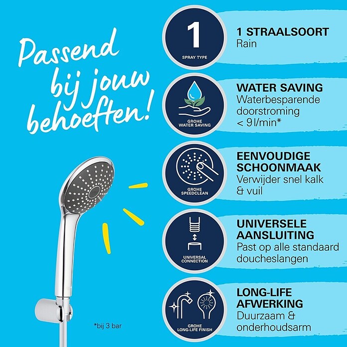 Grohe Vitalio Joy Doucheset 110 Mono (Zilver) | BAUHAUS