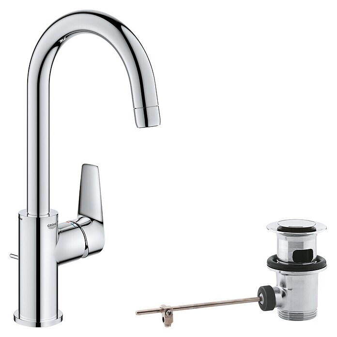 Grohe Start Edge Wastafelkraan Start Edge L-Size (Overstek reikwijdte: 141 mm, Chroom, Glanzend) | BAUHAUS