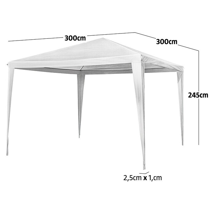 Sunfun Steckpavillon Sumba (300 x 300 x 250 cm, Weiß)