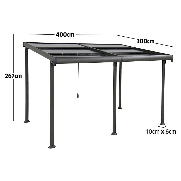 Sunfun Anstellpavillon Sera (400 x 300 cm, Lichtschutzfaktor: UV 50+)