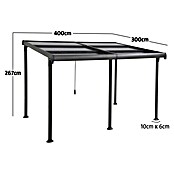 Sunfun Anstellpavillon Sera (400 x 300 cm, Lichtschutzfaktor: UV 50+)
