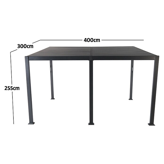 Sunfun Anstellpavillon Palma (L x B x H: 300 x 400 x 255 cm, Anthrazit)