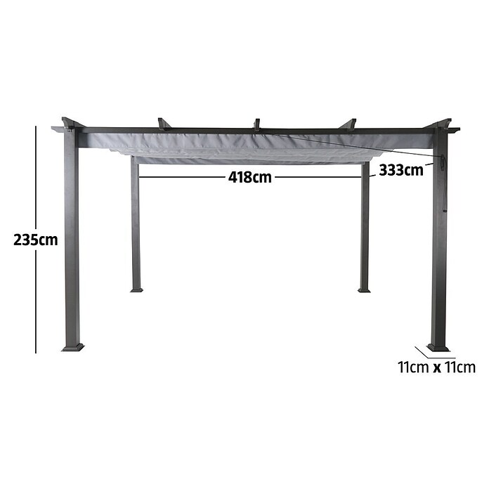 Sunfun Raffpavillon Kreta (L x B x H: 330 x 415 x 235 cm, Anthrazit)