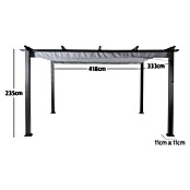 Sunfun Raffpavillon Kreta (L x B x H: 330 x 415 x 235 cm, Anthrazit)