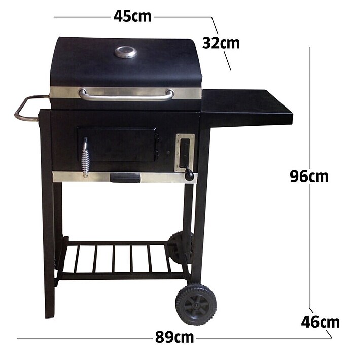 Grillstar Grillwagen (92 x 49 x 96 cm, Mit Rollwagen)